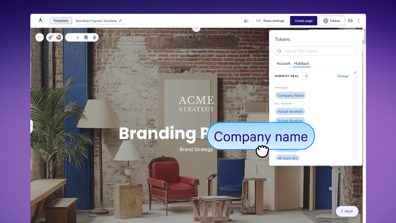 Automatically personalize proposals with HubSpot data&nbsp;